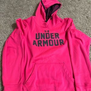 Pink under amour hoodie